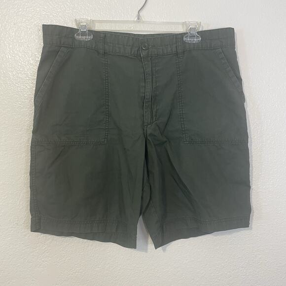 Patagonia Mens Drawstring Hiking Bermuda Shorts Khaki 9” Inseam Green Si… - Picture 1 of 9